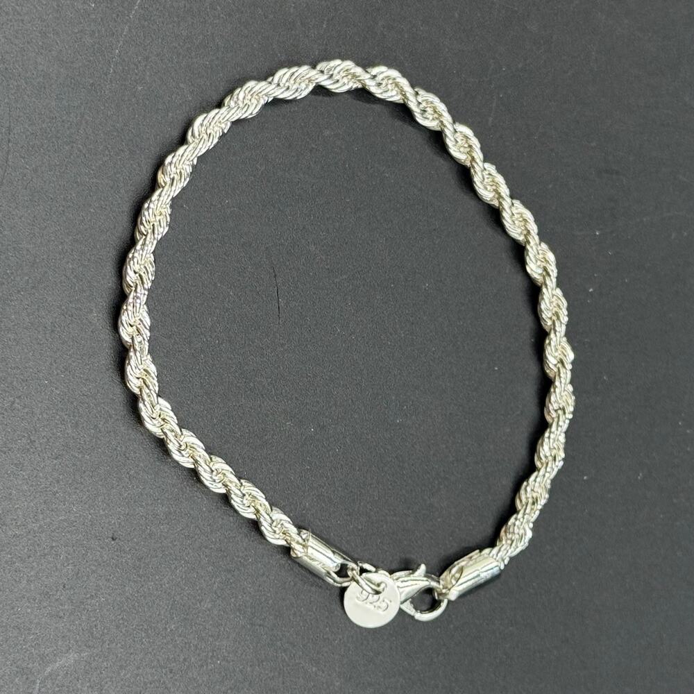 925 Sterling Silver Rope Chain Bracelet